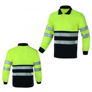 Reflective Safety Polo Shirt Long Sleeve-RPI-2612
