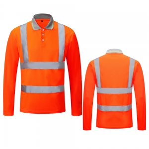 Reflective Safety Polo Shirt Long Sleeve-RPI-2614