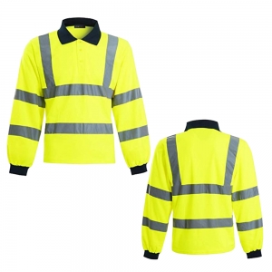 Reflective Safety Polo Shirt Long Sleeve-RPI-2616